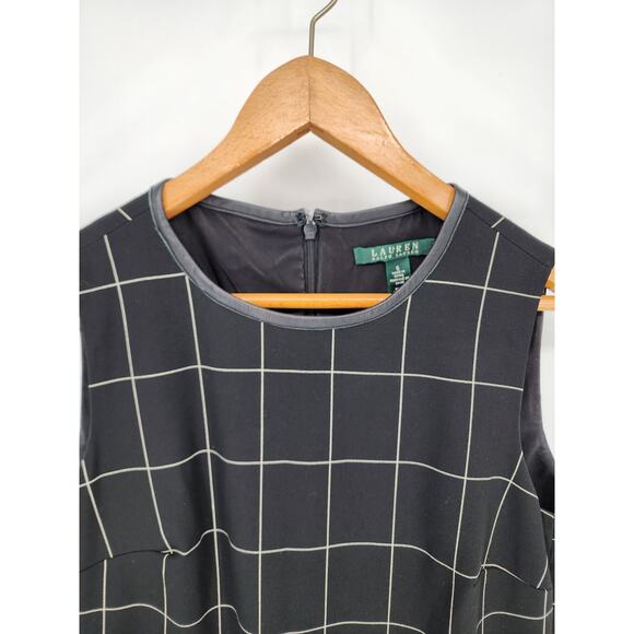 Lauren Ralph Lauren Black and White Plaid Sleeveless Shift Dress Women’s Size 6 - Picture 5 of 9